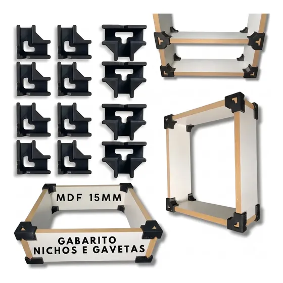 Kit Gabaritos 15mm Mdf Montagem De Nichos Moveis Caixas