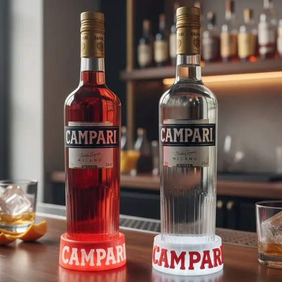 Base Led Para Garrafa Campari Bar Decoração Vermelho