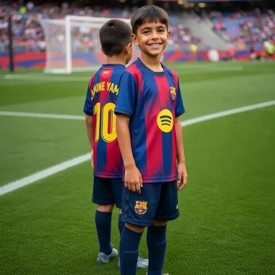 Kit Conjunto Infantil Juvenil Do Barcelona Com Meião