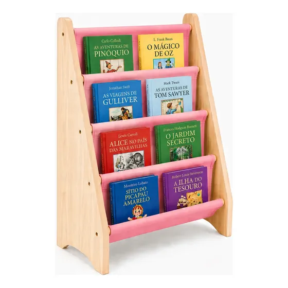 Estante Livros Infantil Rack Organizador Madeira Montessori