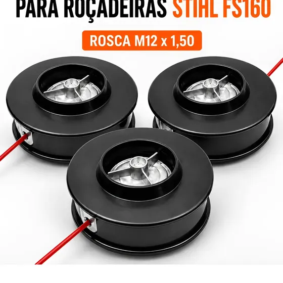 Kit 3x Carretel Corte Raso Roçadeira Nylon P Stihl Fs160 220