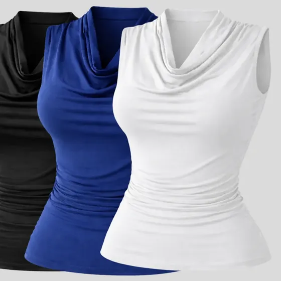 Kit 3 Blusas Gola Boba Regatas Femininas Suplex Premium