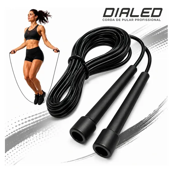 Corda De Pular Ajustável 3m Academia Profissional Speed Rope