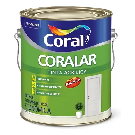 Tinta Acrílica Coral Anti Mofo Fosca 3,6l Base Água Branco Fosco