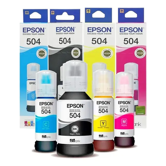 Kit 4 Tintas Para Epson T504 L4150 L4160 L4260 L61