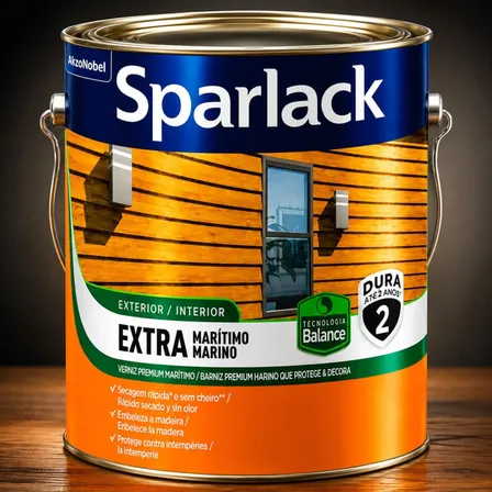 Verniz Sparlack Extra Marítimo Acetinado 3,6l Base Da Água Natural Acetinado