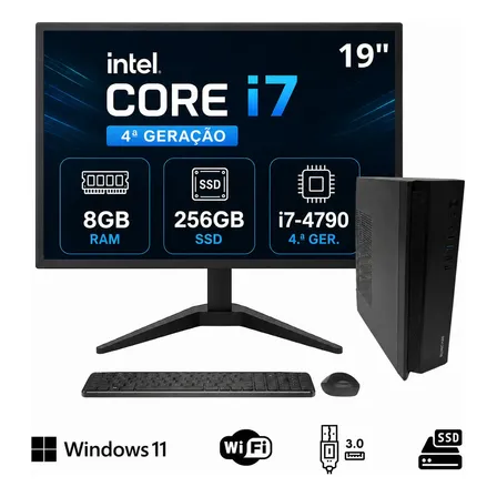 Computador Completo Slim Intel Core I7-4790 Ssd 256gb 8gb