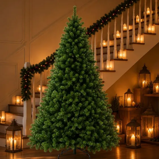 Árvore Natal Pinheiro Luxo 150cm 380 Galhos Cheia Realista