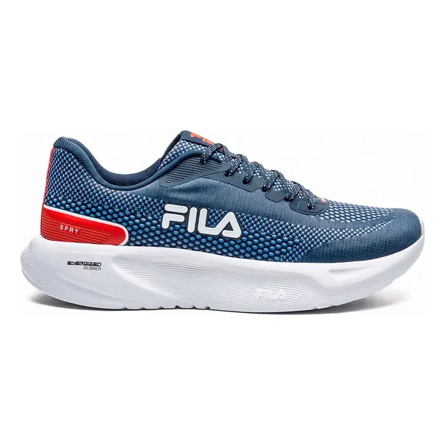 Tênis Fila Masculino Spry Esportivo Treino Corrida Academia Marinho/branco/vermelho Mesh 39