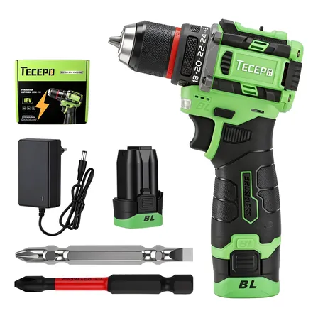 Tecepo Parafusadeira Furadeira De Impacto Mini 45n Led 16.8v Verde 127v/220v 60hz