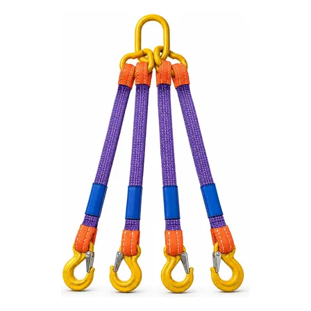 Cinta Elevação Carga 4 Pernas 2,1 Ton 1m 30mm Grab Leg 4:1 Lilás