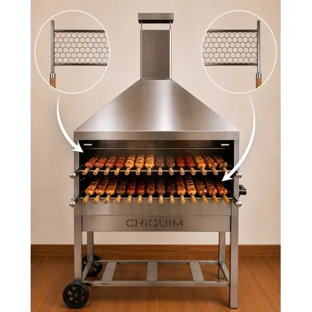 Churrasqueira Para Espetinho Profissional Grande Inox