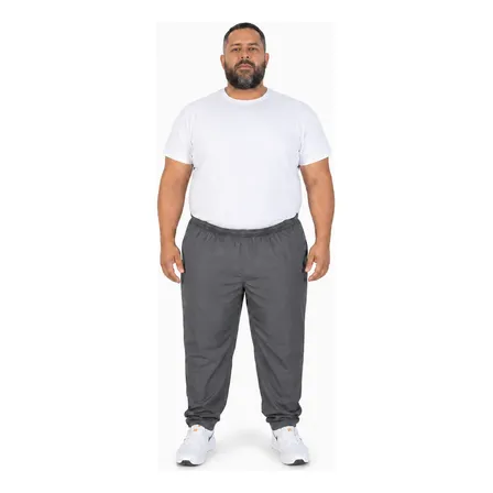 Calça Masculina Plus Size Tactel Elastano Academia Esportiva Cinza-escuro G4/xgg