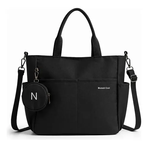 Bolsa Feminina Transversal Ombro Nylon Grande Alca Ajustavel Preto
