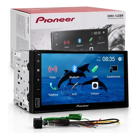 Multimídia Pioneer Dmh-145br 7pol Bluetooth Usb Espelhamento