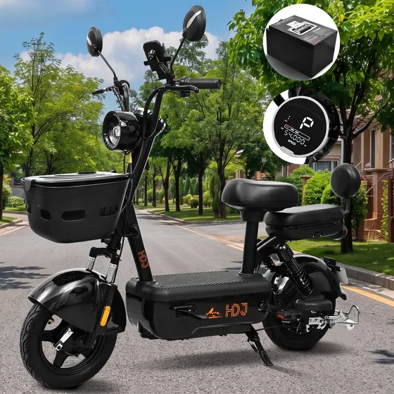 Bicicleta Elétrica Hdj Gs006 60v 24ah Removível Lítio 1000w Preto 14