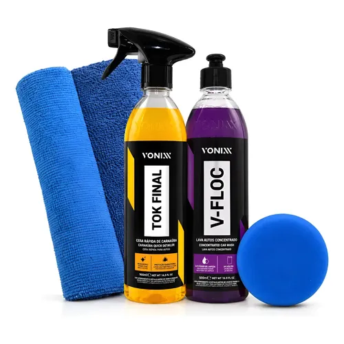 Kit Cera Carnaúba Tok Final Shampoo V-floc 500ml Vonixx Pano