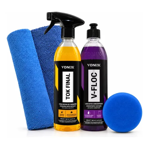 Kit Cera Carnaúba Tok Final Shampoo V-floc 500ml Vonixx Pano