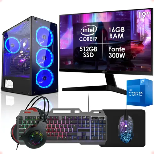Pc Gamer Completo Intel I7 16gb Ssd 512gb 19 L2f Informática 512 Gb 16 Gb Intel Hd Graphics