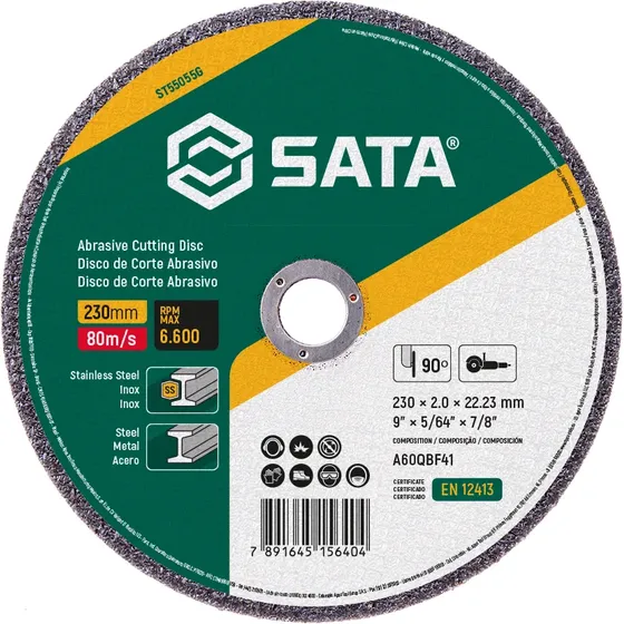 Disco Corte 9 Metal/inox 230 X 2.0 X 22.23 Sata St55055g