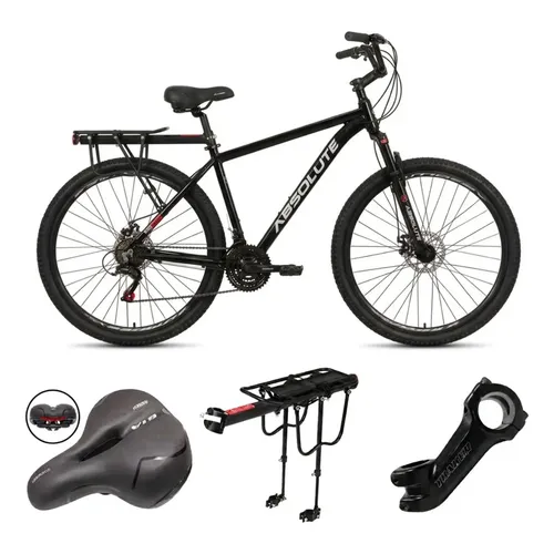 Kit Bike Estilo Rj Mesa Tracker 40g Bagageiro Selim Refletor Preto
