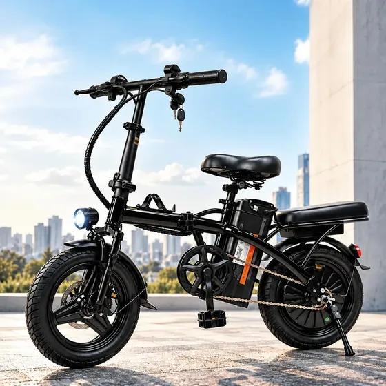 Bicicleta Eletrica Dobravel 600w 48v 10ah Aro 14 Preto Único
