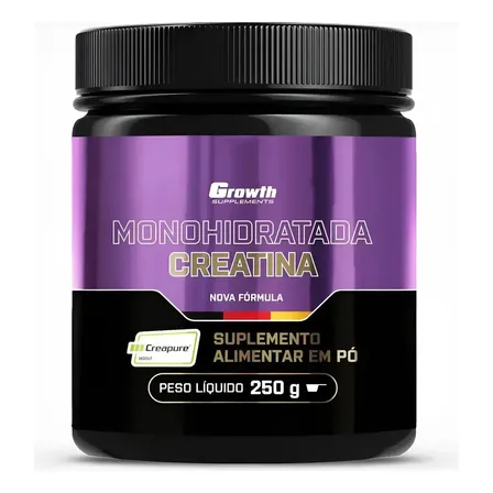 Creatina Creapure Growth Suplementos 250g Sem Sabor Original