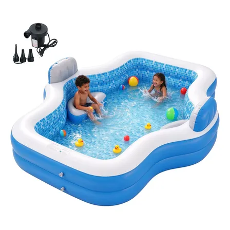 Piscina Inflável Grande Infantil Centro De Diversões Família Piscina E Bomba De Ar