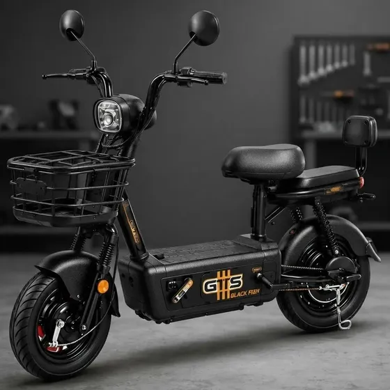 Bicicleta Elétrica Gts Black Fish 500w Aro 14 Sem Cnh
