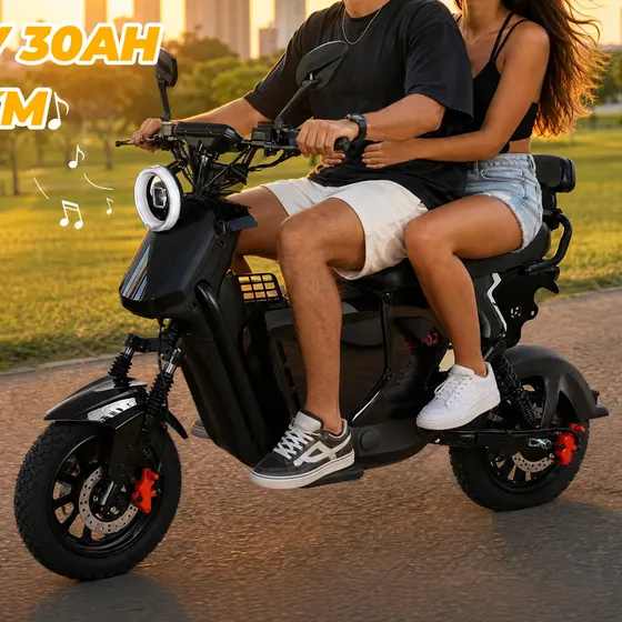 Bicicleta Elétrica Hdj Gt918 1000w 60v30ah 55km Bluetooth
