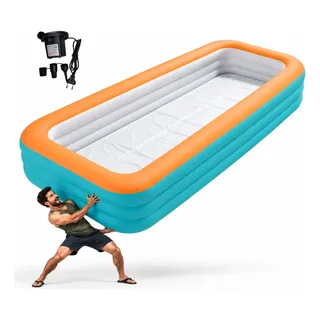 Piscina Inflável Gigante 3,85m Para Adultos E Crianças Azul-turquesa