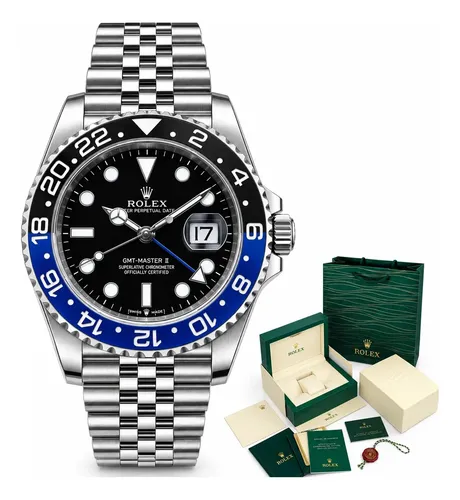 Relógio Rolex Gmt Master 2 Batman Automático Base Eta 3035