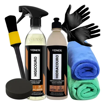 Kit Para Limpar E Hidratar Banco De Couro Automotivo Vonixx