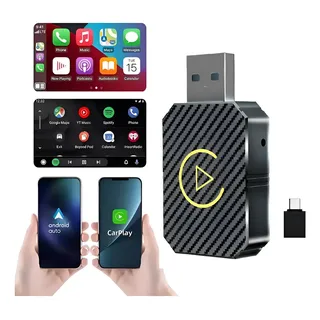 Adaptador Carplay Android Auto Wireless 2 Em 1 Sem Fio Usb C