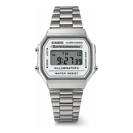 Relogio Casio Vintage A168 Digital Todo Prata Unissex