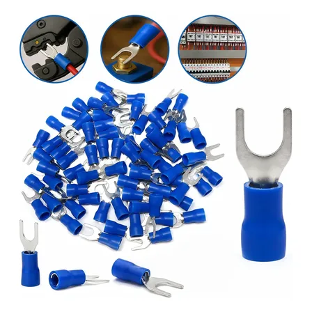 Kit 500 Terminal Garfo Forquilha Azul Para Cabos 1.5 A 2.5mm Azul