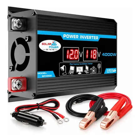 Inversor 12v-110v 4000w De Carro Digital Com Usb