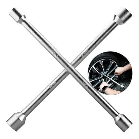 Chave Roda Cruz Reforçada Aço 4 Bocas Para Automotivo 35.5cm