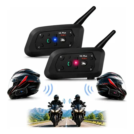 Intercomunicador Capacete V6 Plus Sem Fio Moto Eventos Par