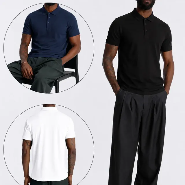 Kit 3 Camisa Masculina Malha Fria Polo Tech Manga Curta Variados M