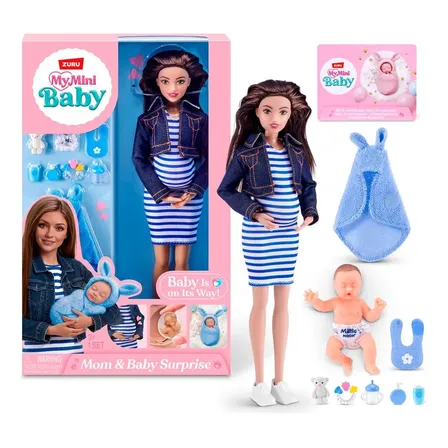 Boneca My Mini Mamãe E Bebê Surpresa - Maria