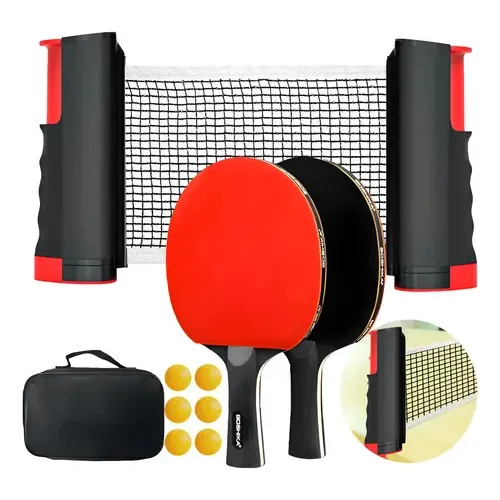 Kit Raquete Ping Pong Profissional + Rede - Tênis De Mesa