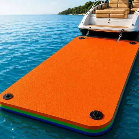 Tapete Flutuante Náutico Gigante 3,60m Eva Mar Rio Lancha Laranja Unico