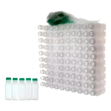 Garrafinha 500ml Descartável 100 Unidades Para Sucos 500 Ml Tampa Verde