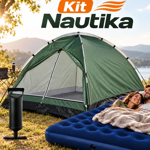 Barraca Iglu 3p C Colchão Casal Inflável E Bomba Camping Kit