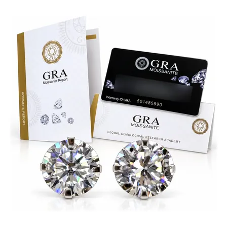 Brinco Moissanite 10mm Grande Brilhante Prata 925 Luxuoso