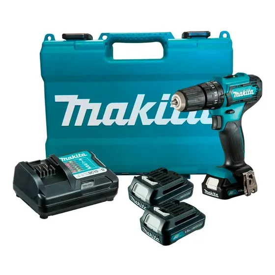 Parafusadeira Furadeira Impacto Makita Hp333 12v 2 Baterias Azul 12