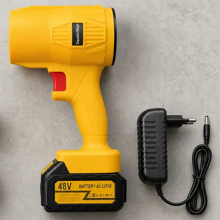Soprador De Folhas E Poeira 48v Sem Fio Portátil 2 Baterias Amarelo 127/220v