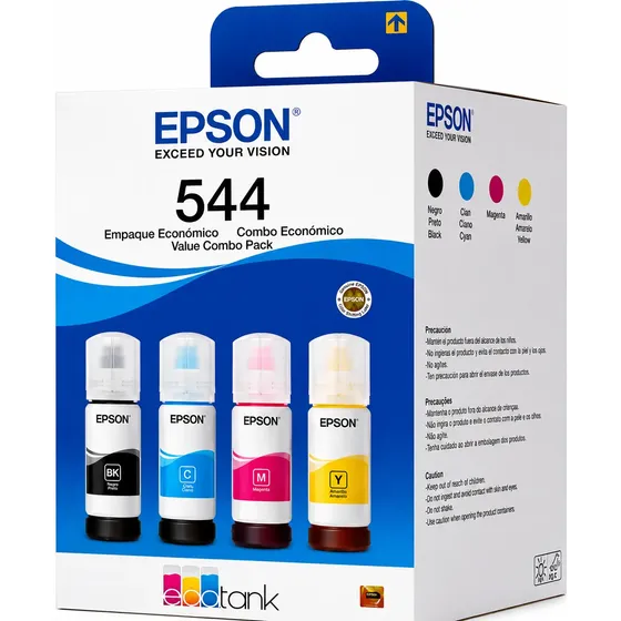 Tintas 544 Original 4 Cores L3250 L3150 L3110 Ecotank