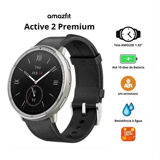Relógio Amazfit Active 2 Premium Couro 42,8 Mm
